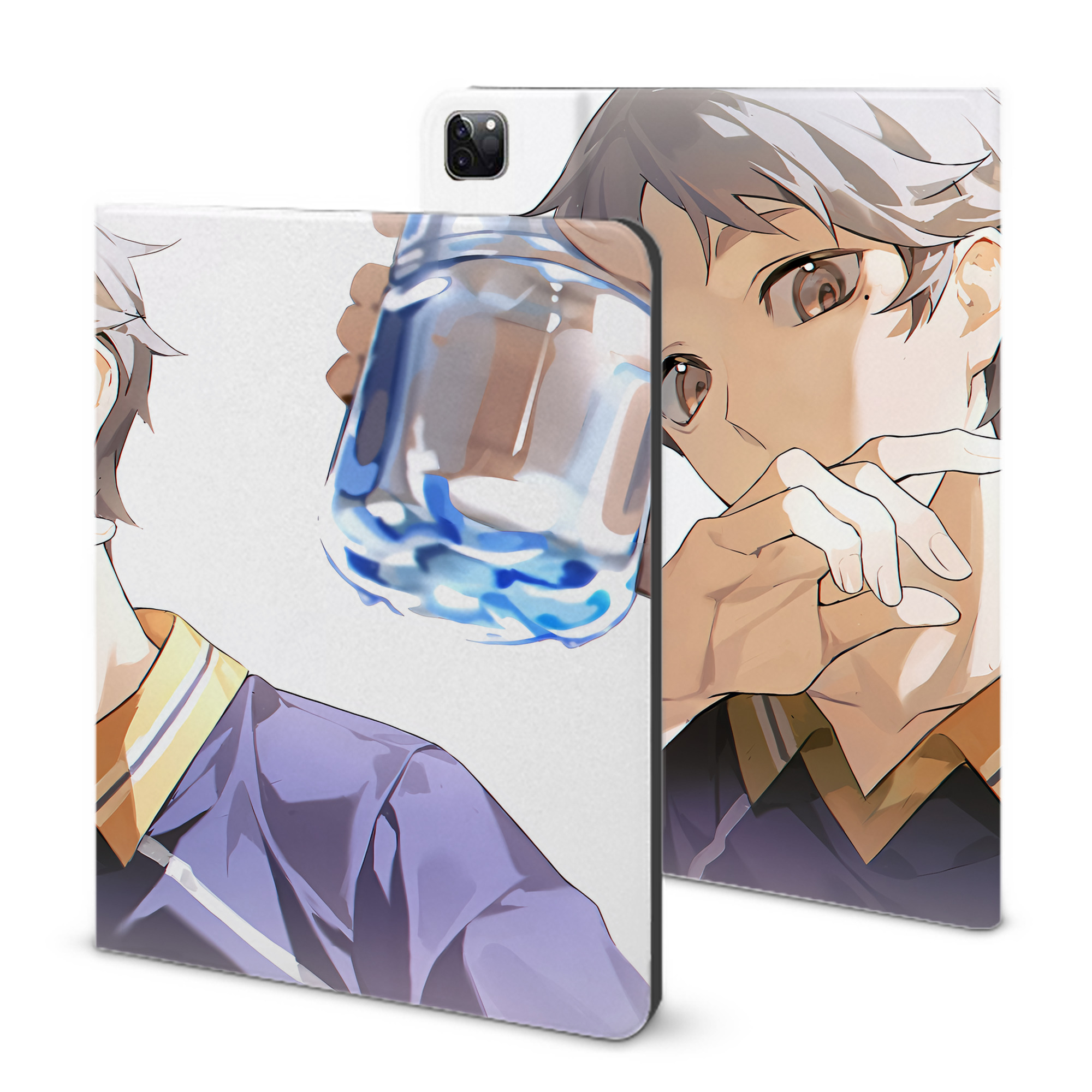 （画像用） ハイキュー!! Haikyu!! IPad ケース ブック型 PUレザー TPU 耐衝撃 軽量 薄型 ペン収納なし 全面保護 IPad 各モデル対応